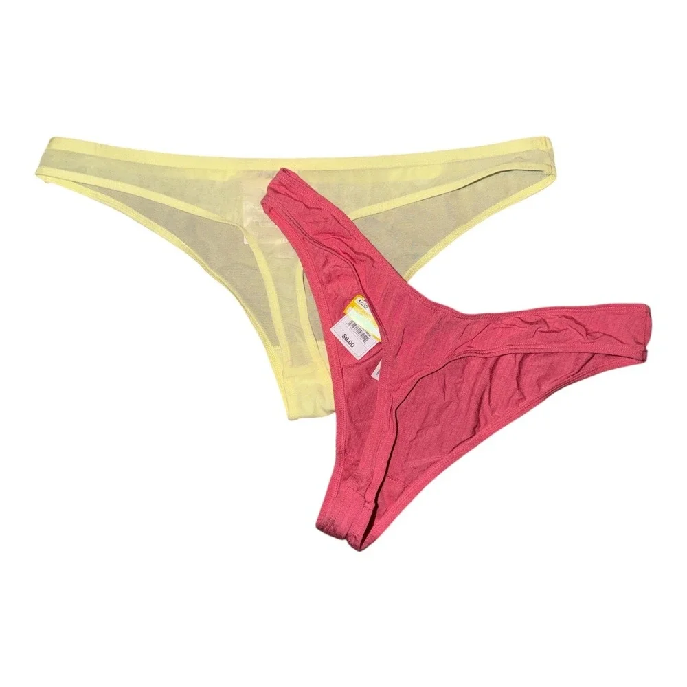 Auden Pink/Yellow Thong Underwear Bundle, Large